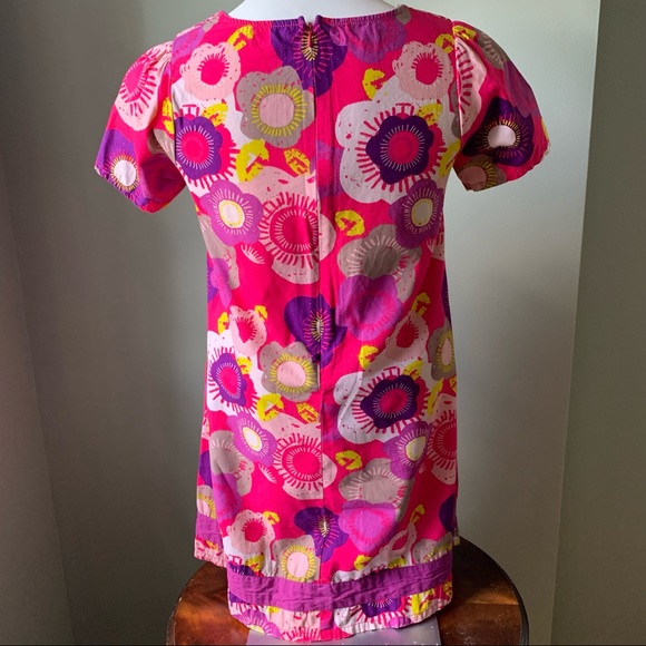 Girl's Du Pareil au même "Jolydress" Floral Pattern Short Sleeve Shift Dress - Picture 2 of 10